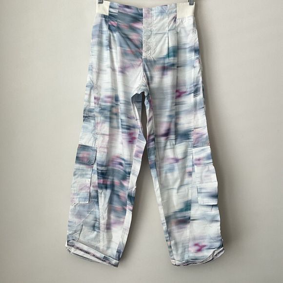 New Free People Pants M Multicolor Printed Mesmerize Me Pull-on In Meadow Motion - Picture 9 of 9